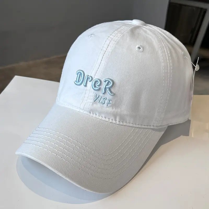 Women Letter Embroidered Baseball Cap Navy Blue - Image 2