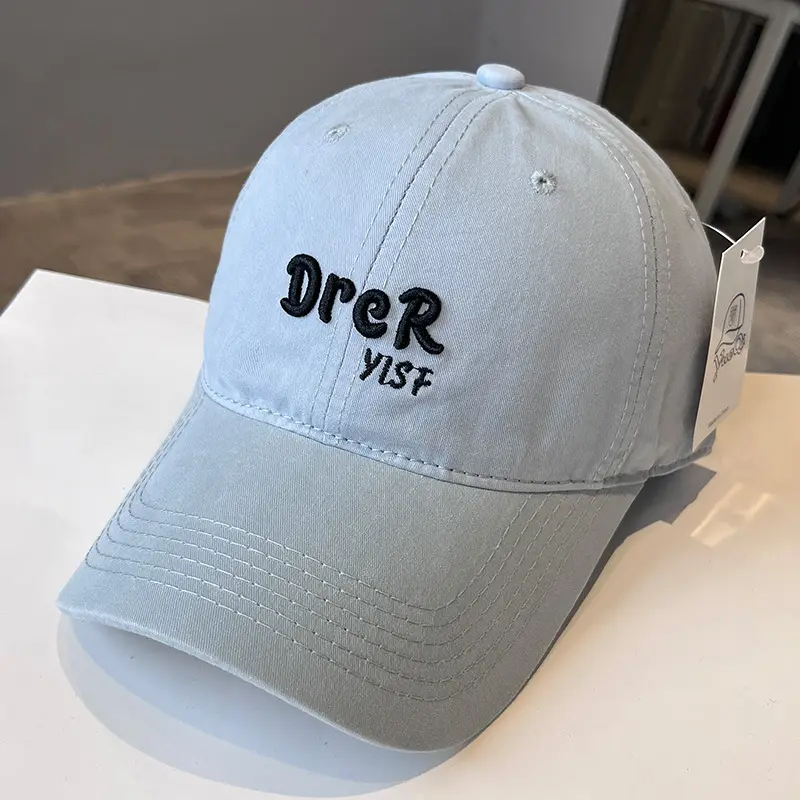 Women Letter Embroidered Baseball Cap Navy Blue - Image 6