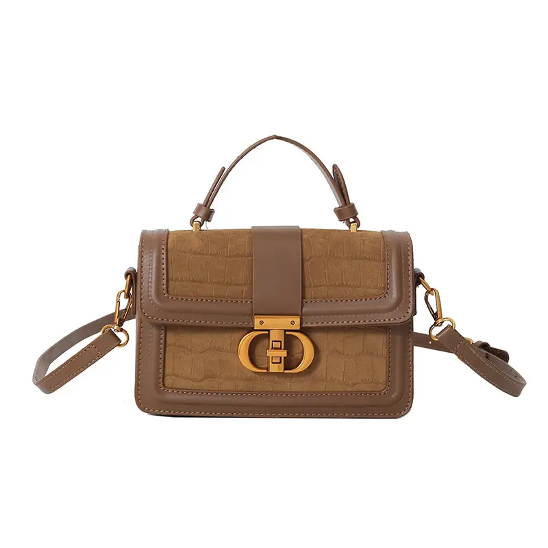 Women's New Retro Square Shoulder Bag Brown Leather