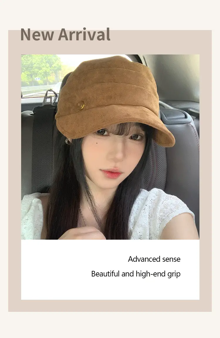 Japanese Style Pleated Duckbill Hat for Women Maroon — feature 4