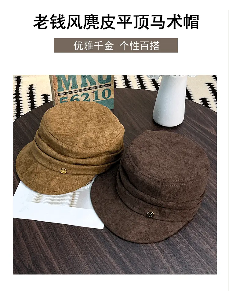 Japanese Style Pleated Duckbill Hat for Women Maroon — feature 6