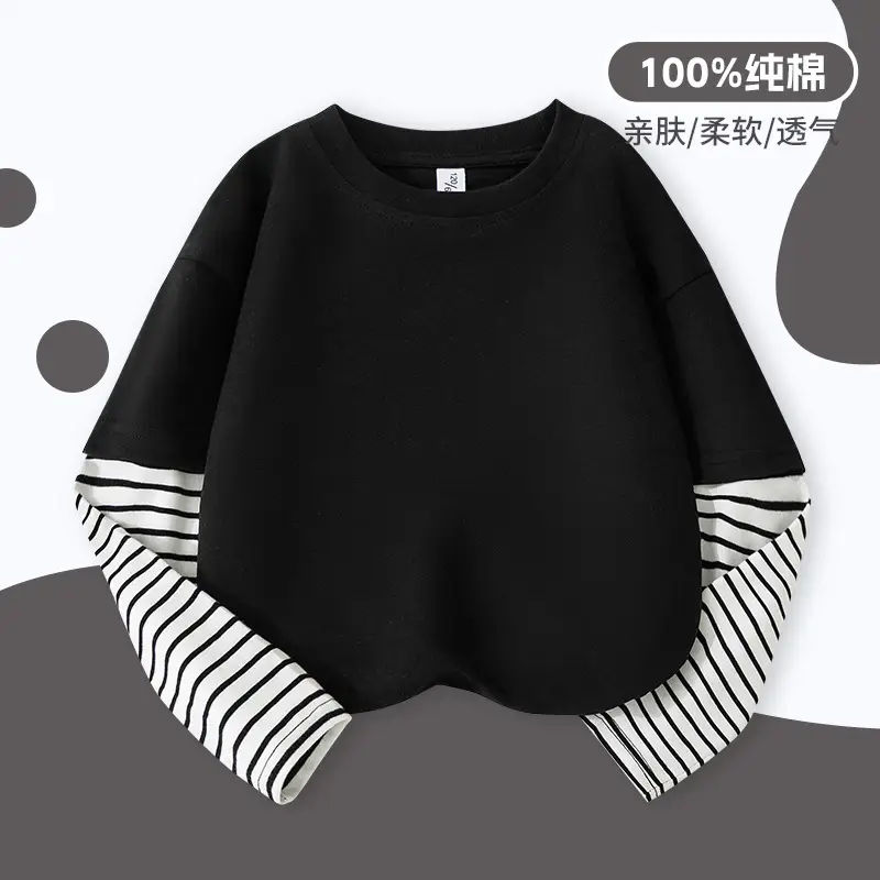 Boys Pure Cotton Long Sleeve T-Shirt Blue Zebra Striped