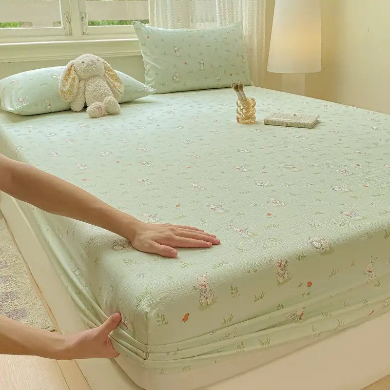 Double-Layer Gauze Fitted Sheet Three-Piece Set, Pure Cotton Feel, All-Season Mattress Protector, Full-Coverage Bed Cover, Single Piece, Maternal and Infant Grade — feature 20