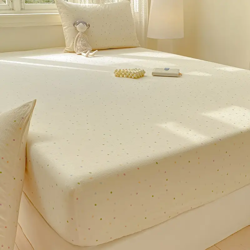 Double-Layer Gauze Fitted Sheet Three-Piece Set, Pure Cotton Feel, All-Season Mattress Protector, Full-Coverage Bed Cover, Single Piece, Maternal and Infant Grade — feature 22