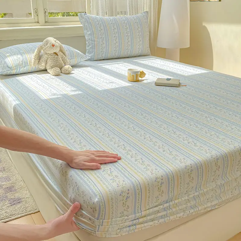 Double-Layer Gauze Fitted Sheet Three-Piece Set, Pure Cotton Feel, All-Season Mattress Protector, Full-Coverage Bed Cover, Single Piece, Maternal and Infant Grade — feature 29