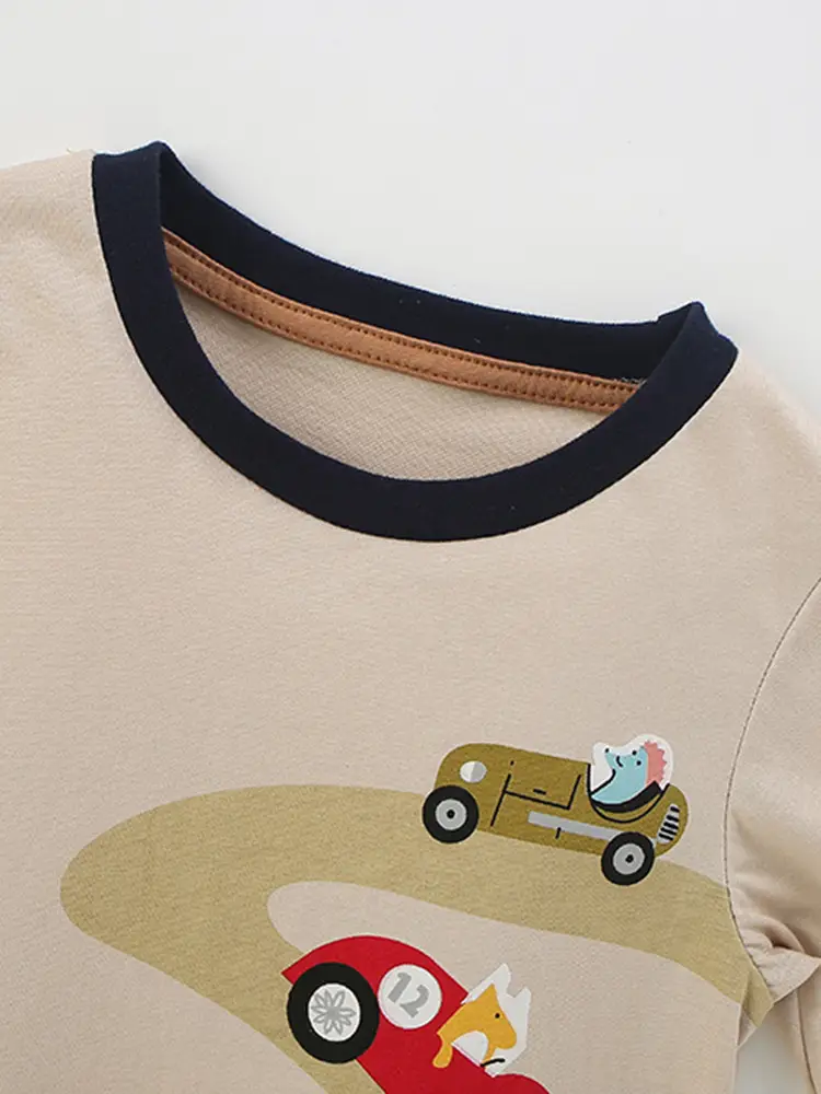 Malwee Boys T-Shirt Car Print Round Neck Long Sleeve - Image 3