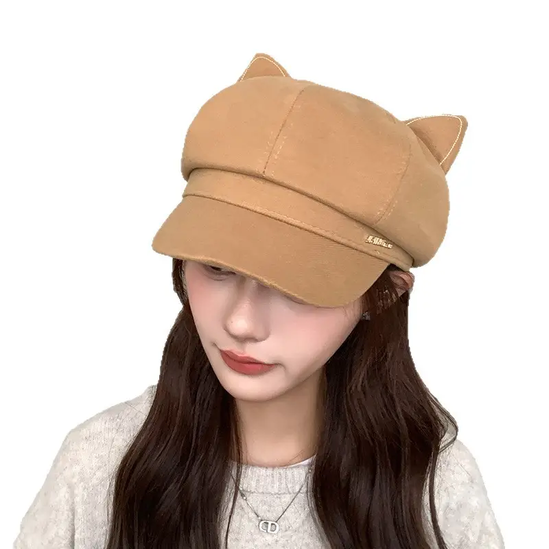 Cat Ear Beret Hat for Women Spring Autumn Cartoon Wide Bristle - Image 18
