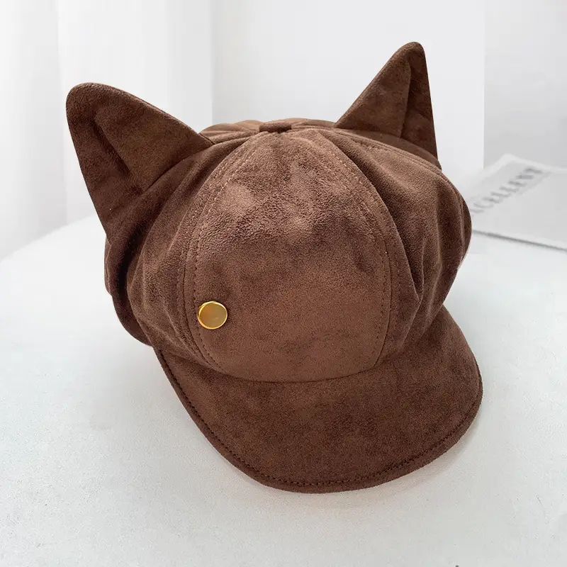 Cat Ear Beret Hat for Women Spring Autumn Cartoon Wide Bristle - Image 3