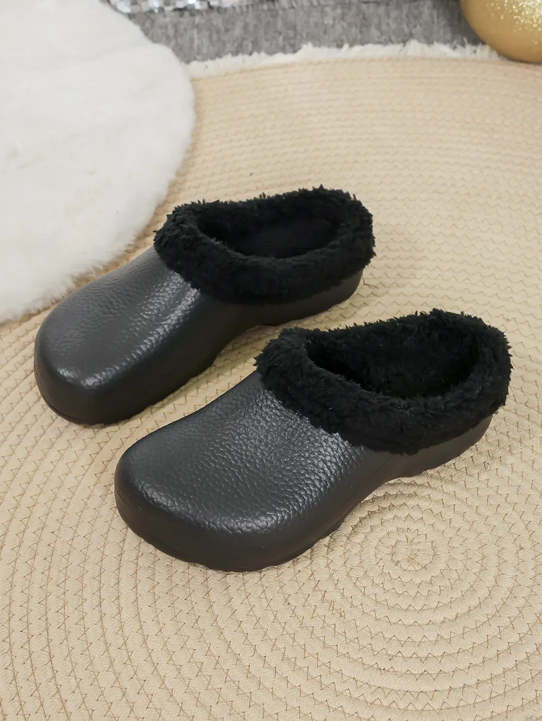 Winter Padded Nurse Shoes for Export, Large Size Women's Cotton Slippers, Fleece-Lined Eva Waterproof Non-Slip Closed-Toe Slippers for Men — feature 9