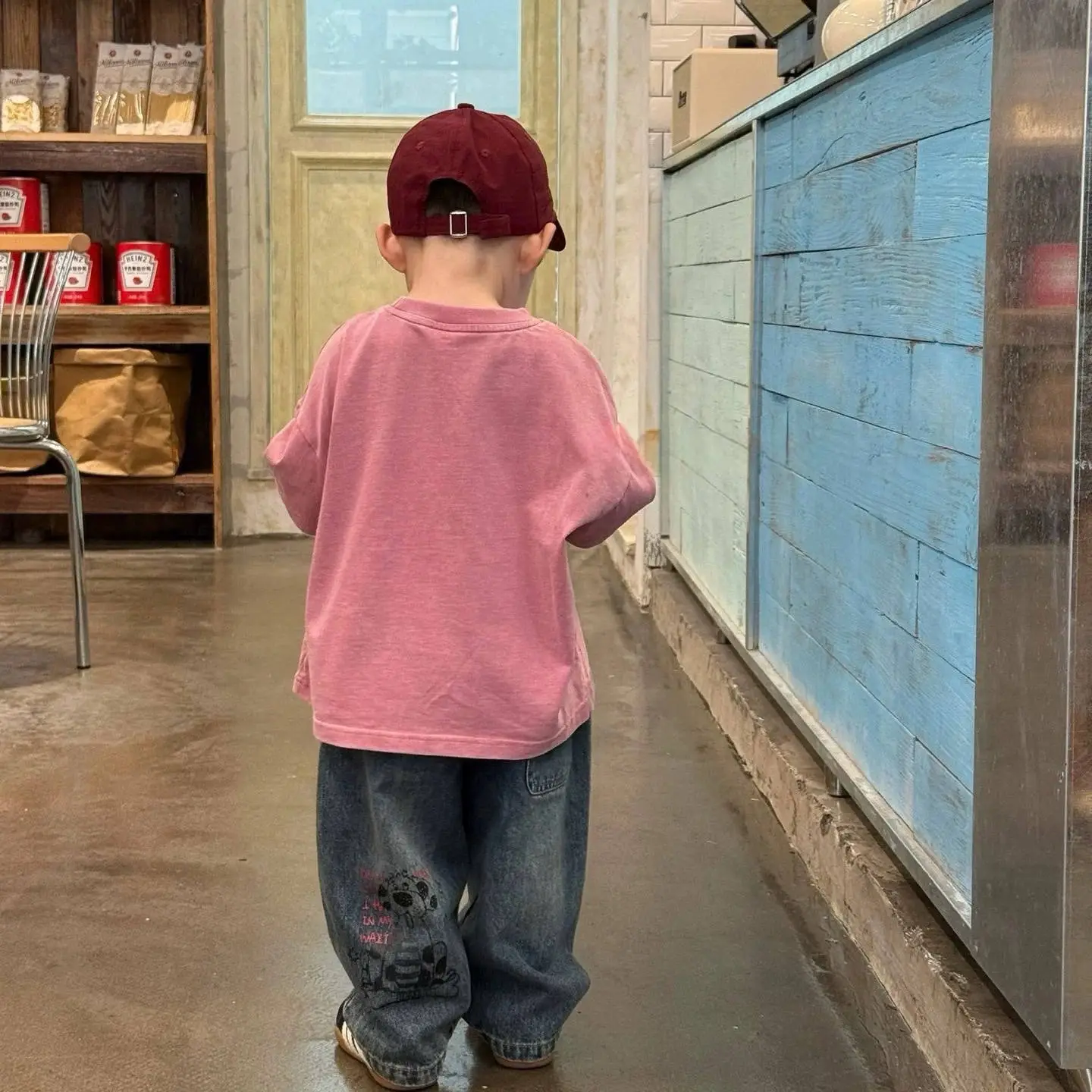 Baby Pink Cotton Two-Piece Top Set for Boys