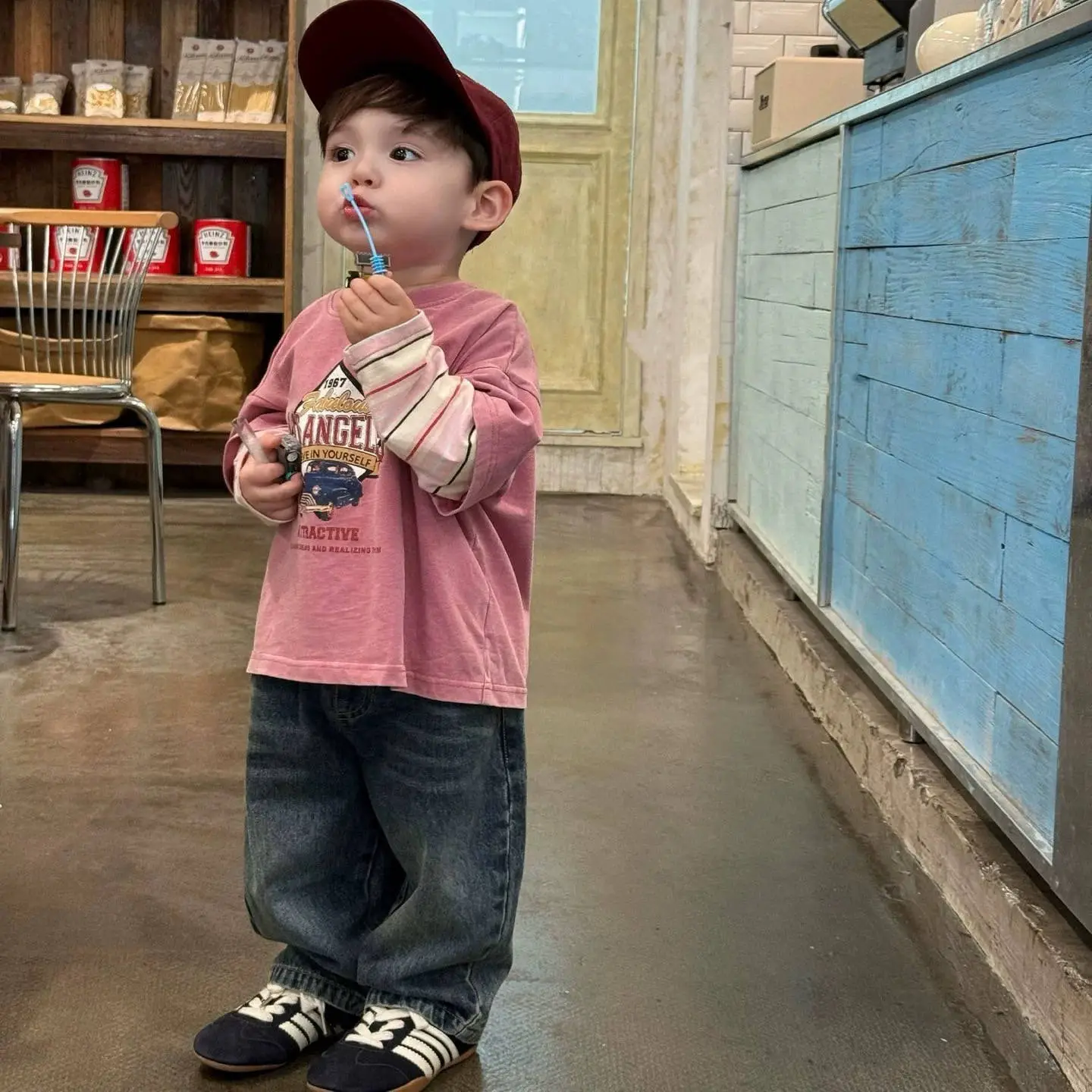 Baby Pink Cotton Two-Piece Top Set for Boys — feature 4