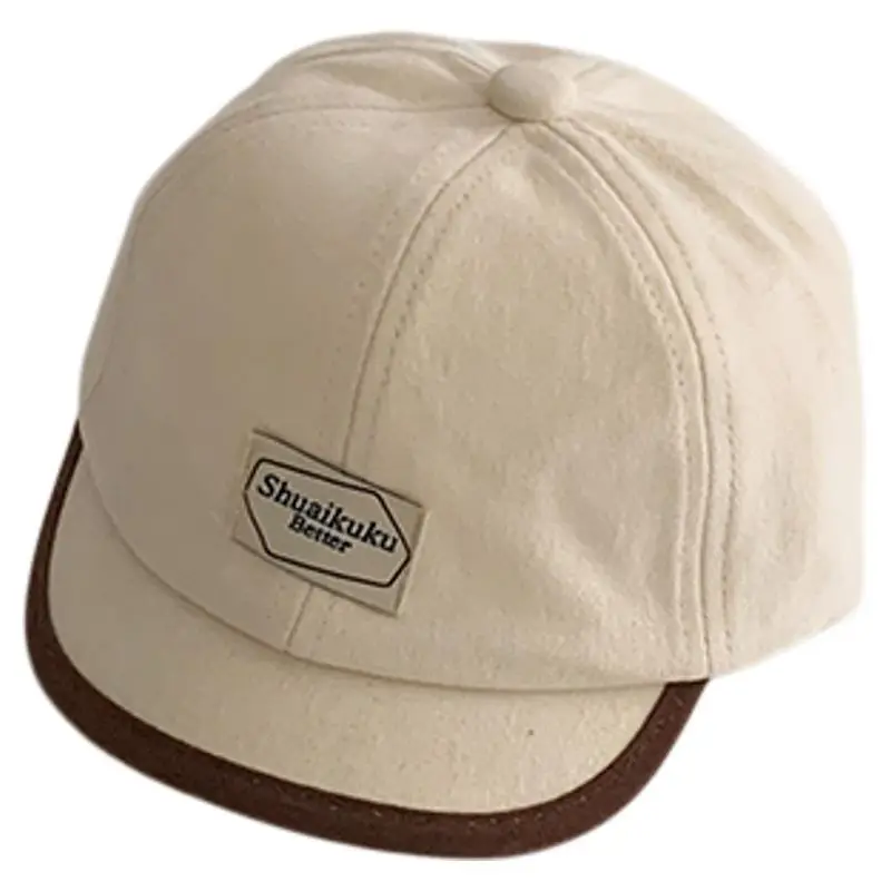 Brown Peaked Cap for Kids & Women, Windproof Warm, Spring Fall Baseball Cap - Image 11