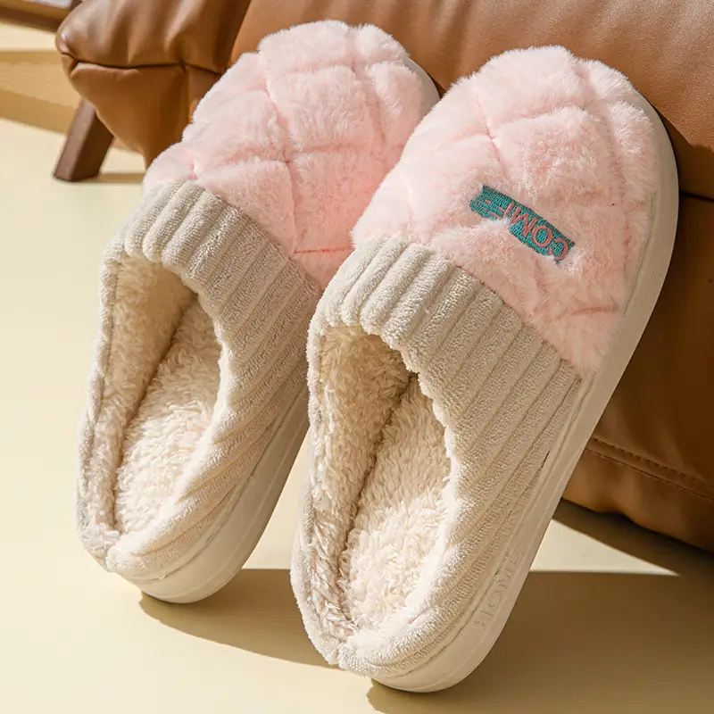2025 Winter Pink Soft Slippers for Men Women - Image 2