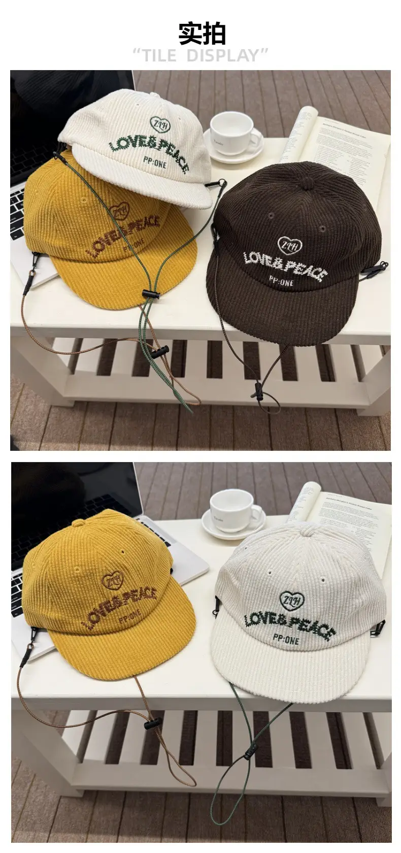Korean Ig Blogger Drawstring Cap Women Yellow White — feature 2
