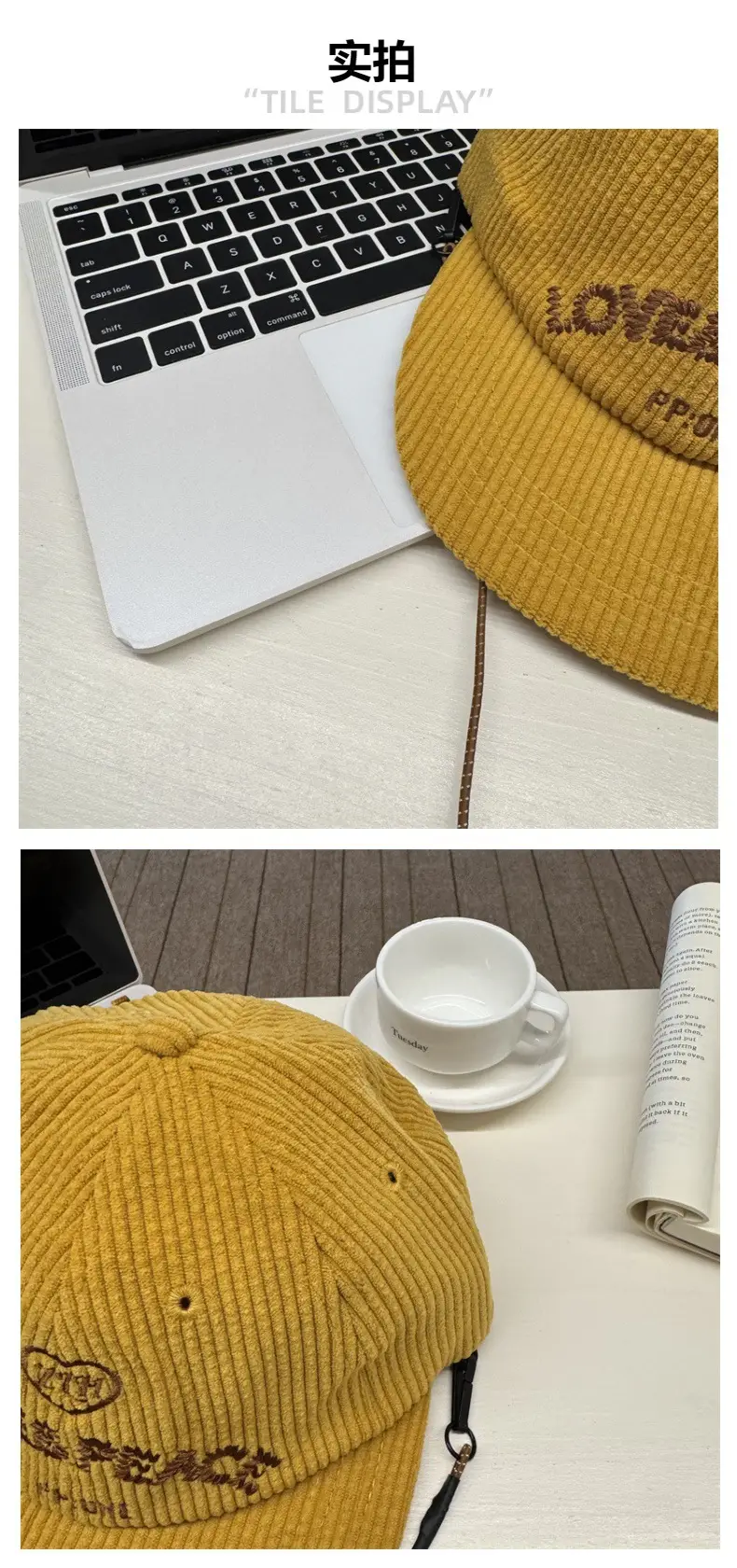 Korean Ig Blogger Drawstring Cap Women Yellow White — feature 4