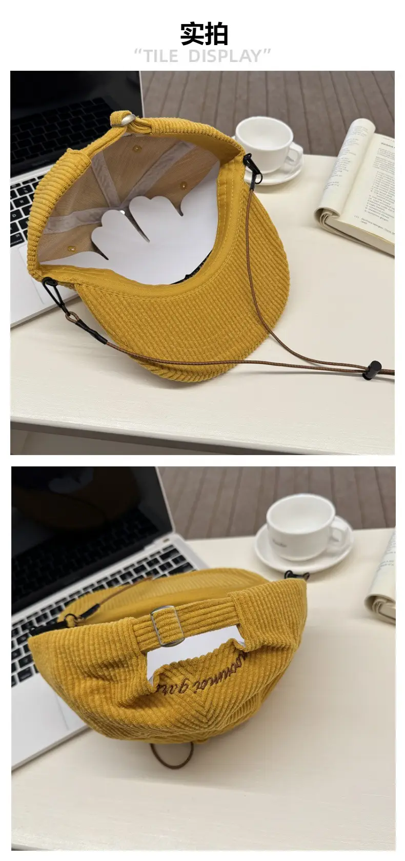 Korean Ig Blogger Drawstring Cap Women Yellow White — feature 5