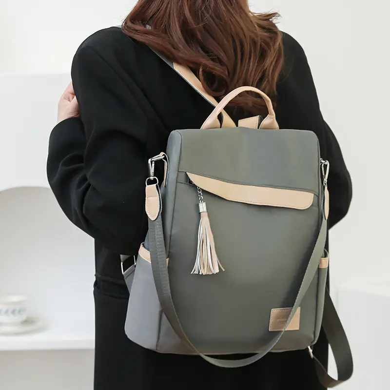 Women's Black Anti-Theft Backpack Large Capacity Urban Commuter