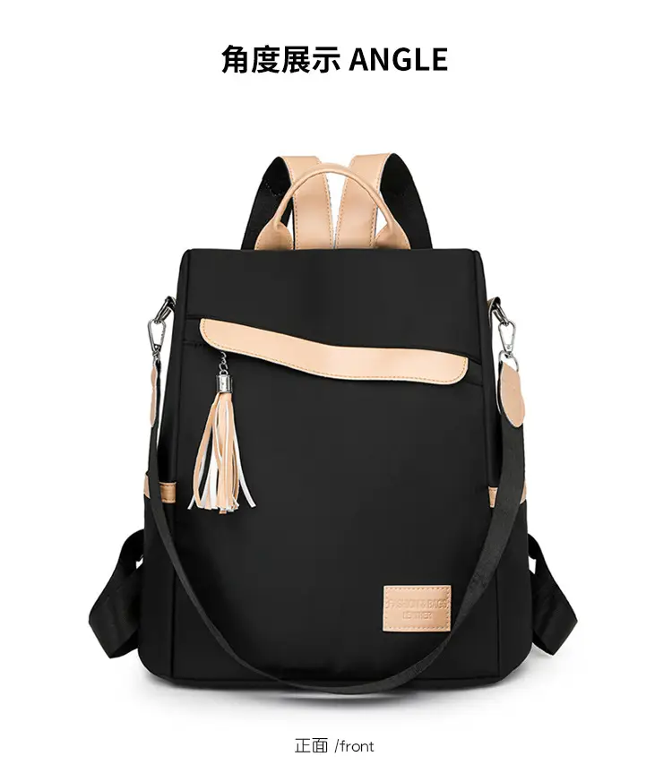 Women's Black Anti-Theft Backpack Large Capacity Urban Commuter — feature 17