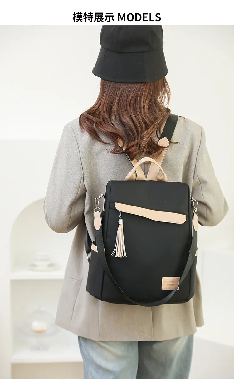 Women's Black Anti-Theft Backpack Large Capacity Urban Commuter — feature 25