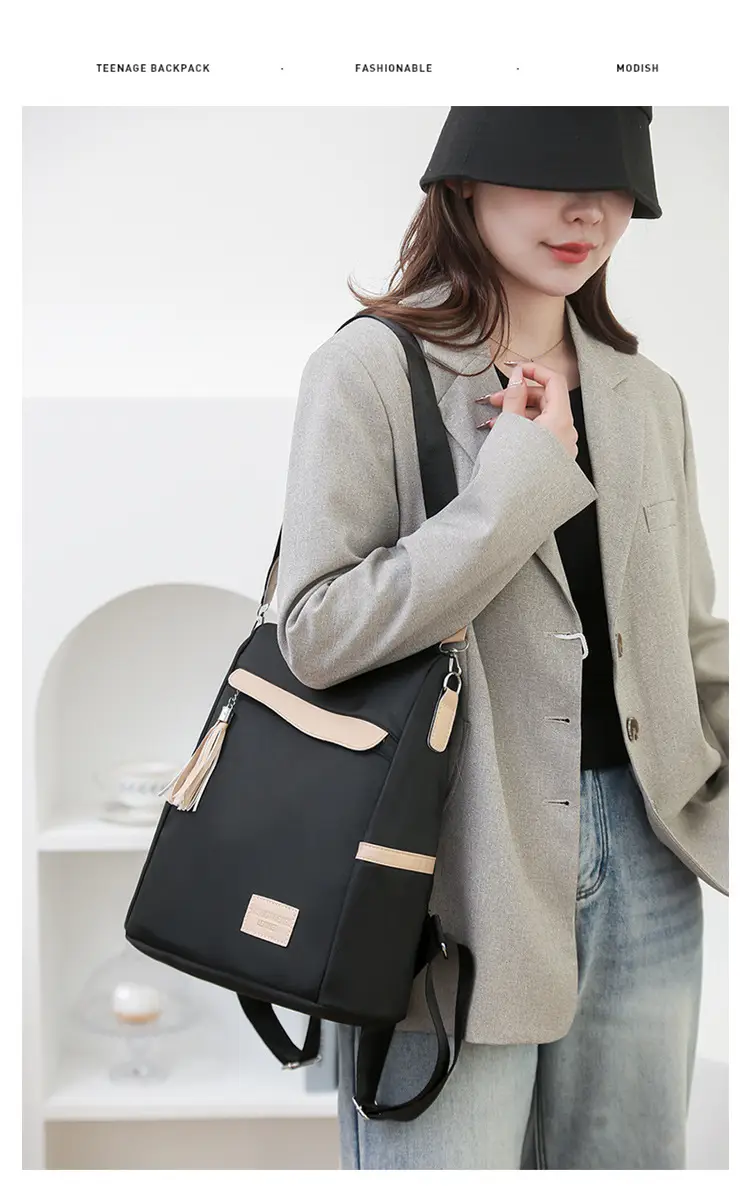 Women's Black Anti-Theft Backpack Large Capacity Urban Commuter — feature 26