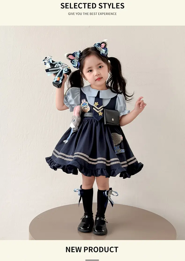 2026 Spring, Autumn, and Summer New Style Girls' Bunny Police Officer Outfit Children's Princess Dress Judy Police Officer Lolita Dress — feature 11
