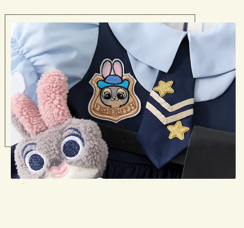 2026 Spring, Autumn, and Summer New Style Girls' Bunny Police Officer Outfit Children's Princess Dress Judy Police Officer Lolita Dress — feature 16