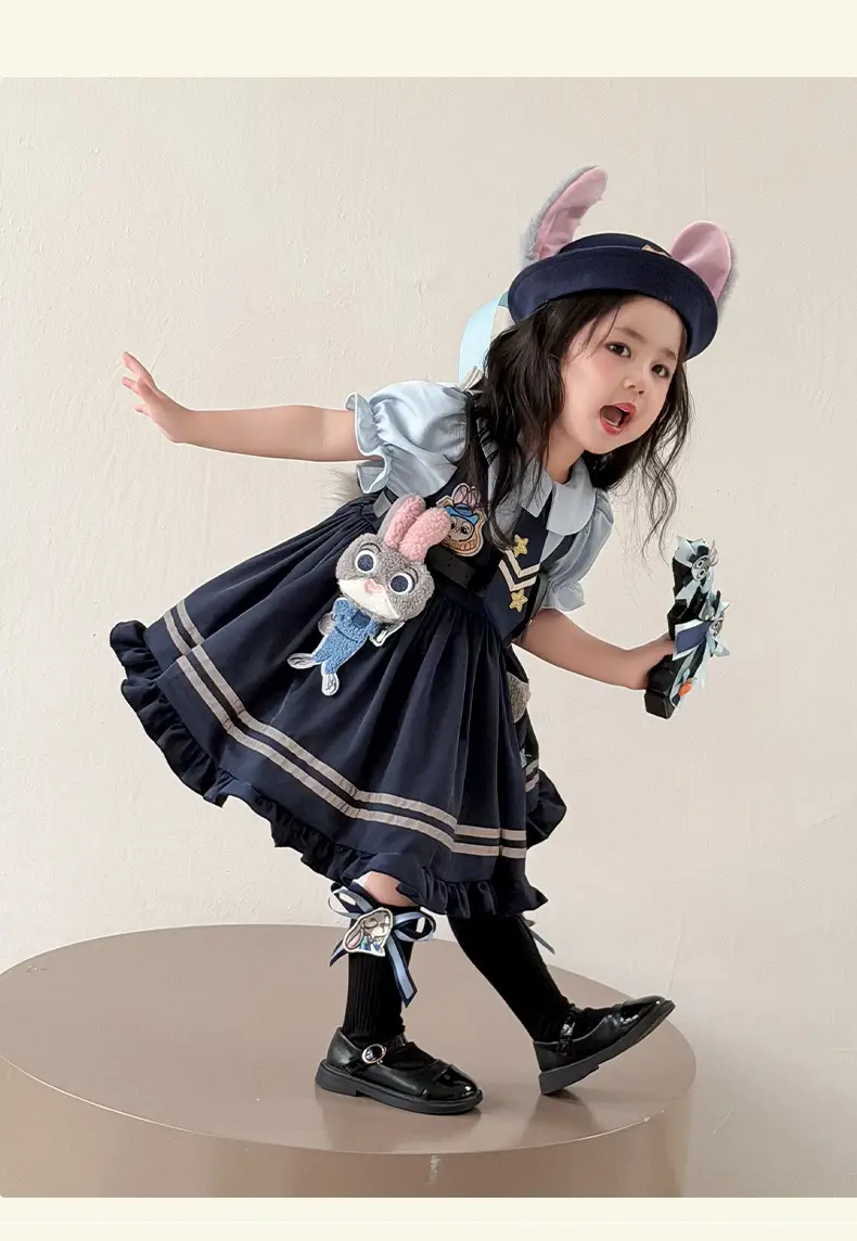 2026 Spring, Autumn, and Summer New Style Girls' Bunny Police Officer Outfit Children's Princess Dress Judy Police Officer Lolita Dress — feature 3