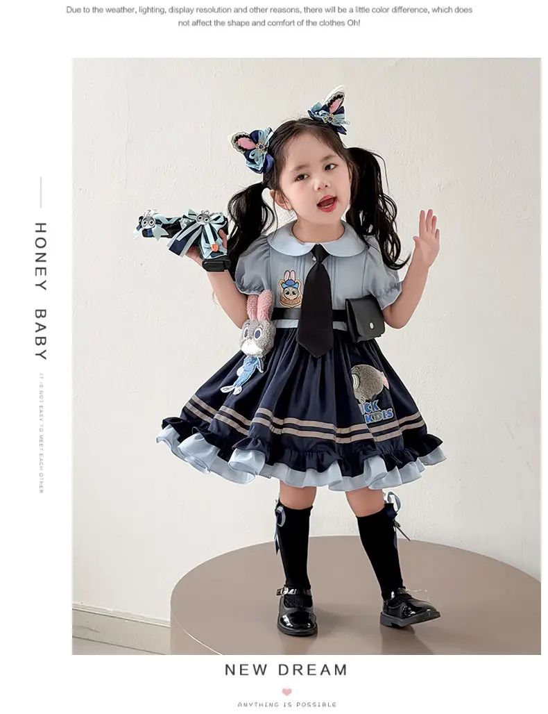 2026 Spring, Autumn, and Summer New Style Girls' Bunny Police Officer Outfit Children's Princess Dress Judy Police Officer Lolita Dress — feature 31