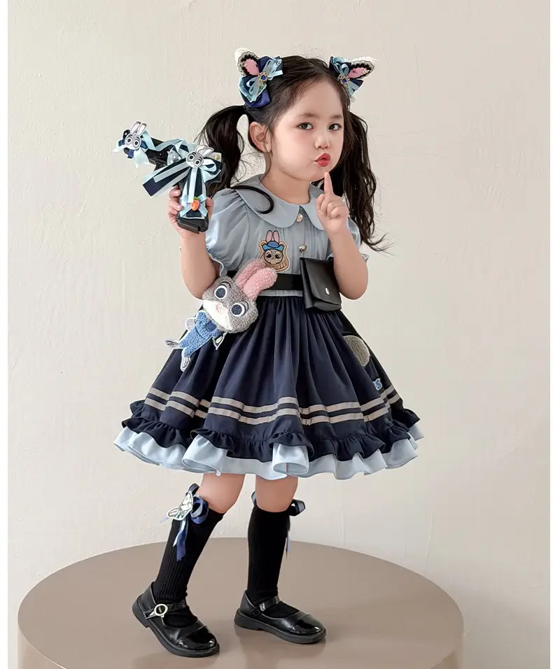 2026 Spring, Autumn, and Summer New Style Girls' Bunny Police Officer Outfit Children's Princess Dress Judy Police Officer Lolita Dress — feature 32