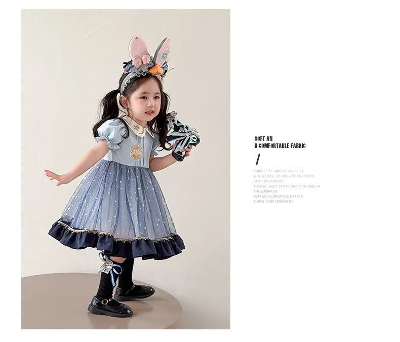 2026 Spring, Autumn, and Summer New Style Girls' Bunny Police Officer Outfit Children's Princess Dress Judy Police Officer Lolita Dress — feature 42