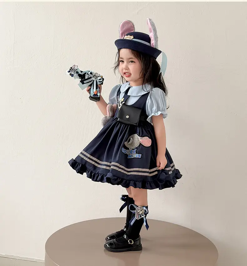 2026 Spring, Autumn, and Summer New Style Girls' Bunny Police Officer Outfit Children's Princess Dress Judy Police Officer Lolita Dress — feature 8