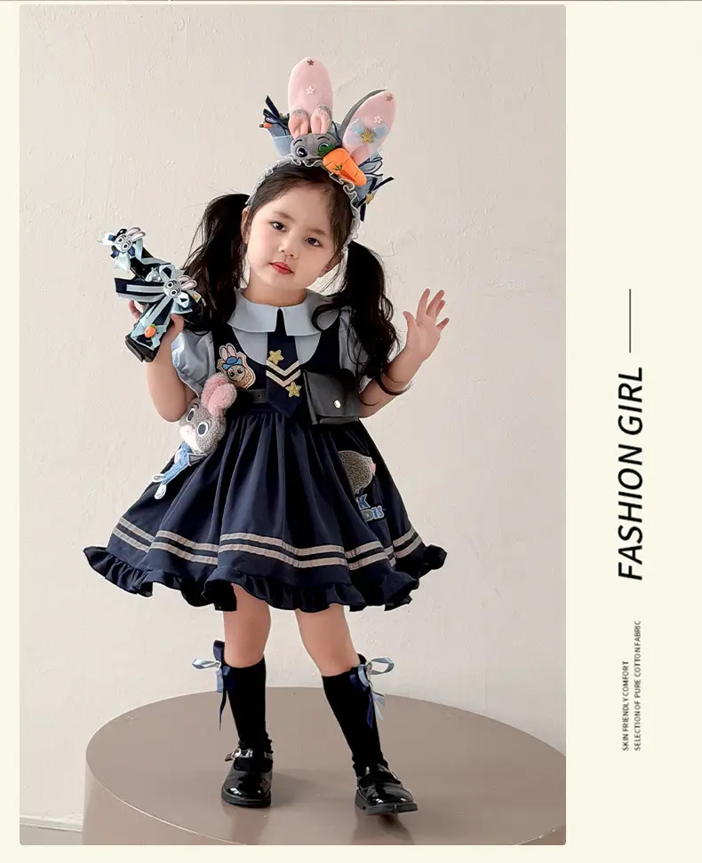 2026 Spring, Autumn, and Summer New Style Girls' Bunny Police Officer Outfit Children's Princess Dress Judy Police Officer Lolita Dress — feature 9
