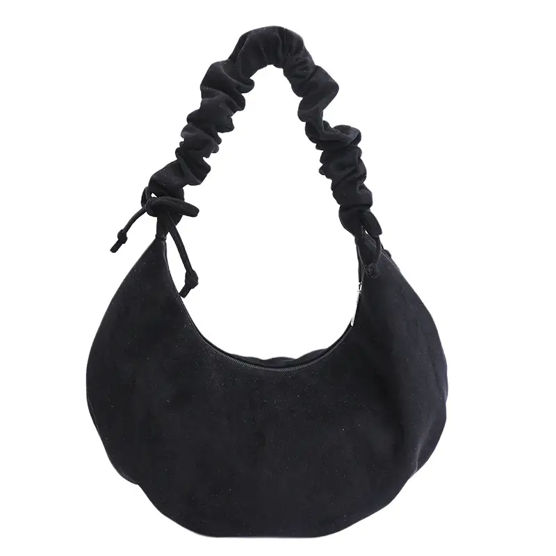 Beige Cotton Crossbody Bag Large Capacity - Image 3