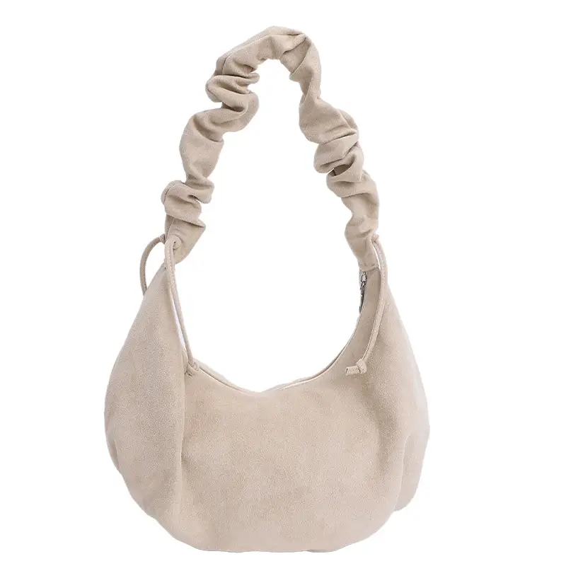 Beige Cotton Crossbody Bag Large Capacity - Image 4