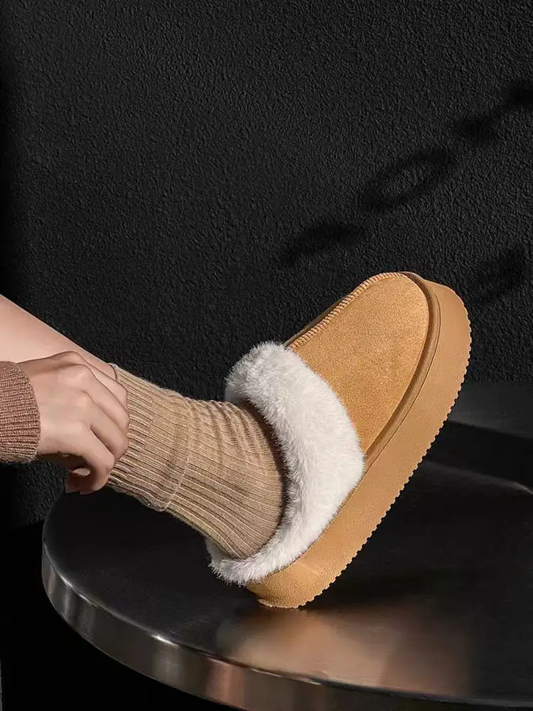 Cotton Slippers for Women, Velvet Thickeneded Soles, Non-Slip Indoor Heightening Slippers, Men's and Women's Couple Slippers, Cotton Slippers for Women — feature 1