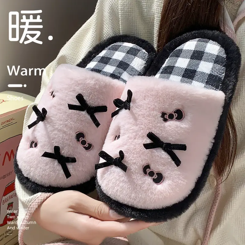 Cute Cartoon Cotton Slippers Women 2025 Winter Warm - Image 5