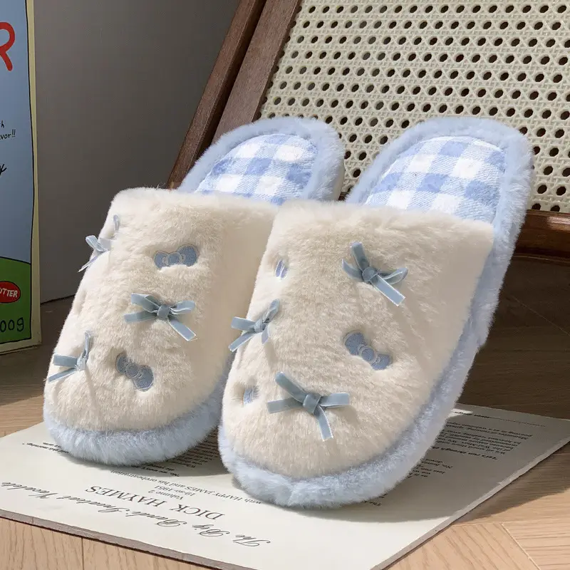 Cute Cartoon Cotton Slippers Women 2025 Winter Warm - Image 3