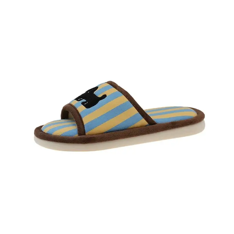 Cute Striped Cotton Slippers for Women Spring Summer - Image 7