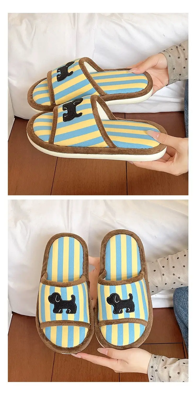 Cute Striped Cotton Slippers for Women Spring Summer — feature 10