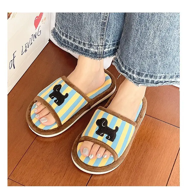 Cute Striped Cotton Slippers for Women Spring Summer — feature 12