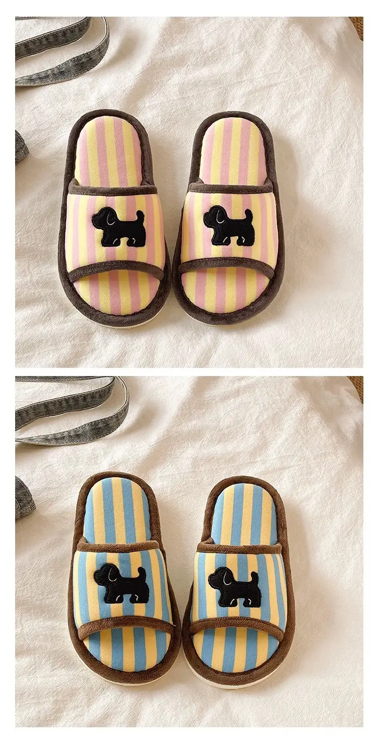 Cute Striped Cotton Slippers for Women Spring Summer — feature 5
