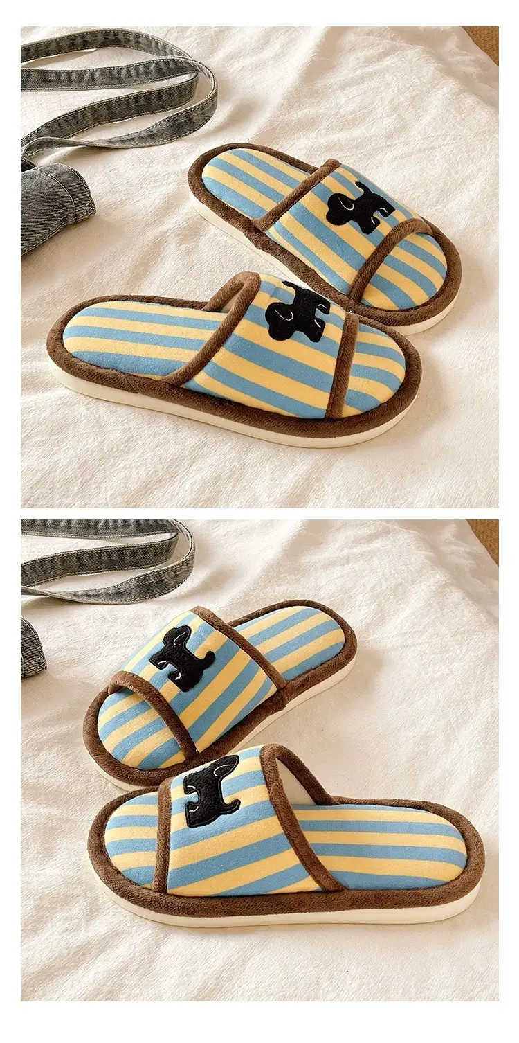 Cute Striped Cotton Slippers for Women Spring Summer — feature 6