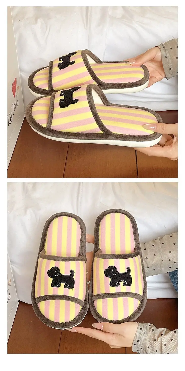 Cute Striped Cotton Slippers for Women Spring Summer — feature 7