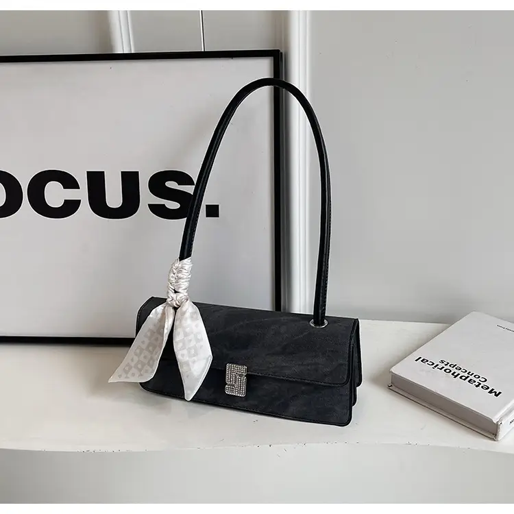 Women Satchel Bag with Bow Trim Black 2025 New Style — feature 31