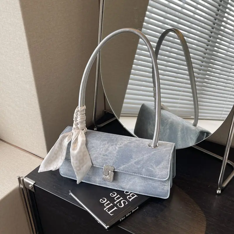 Women Satchel Bag with Bow Trim Black 2025 New Style - Image 3