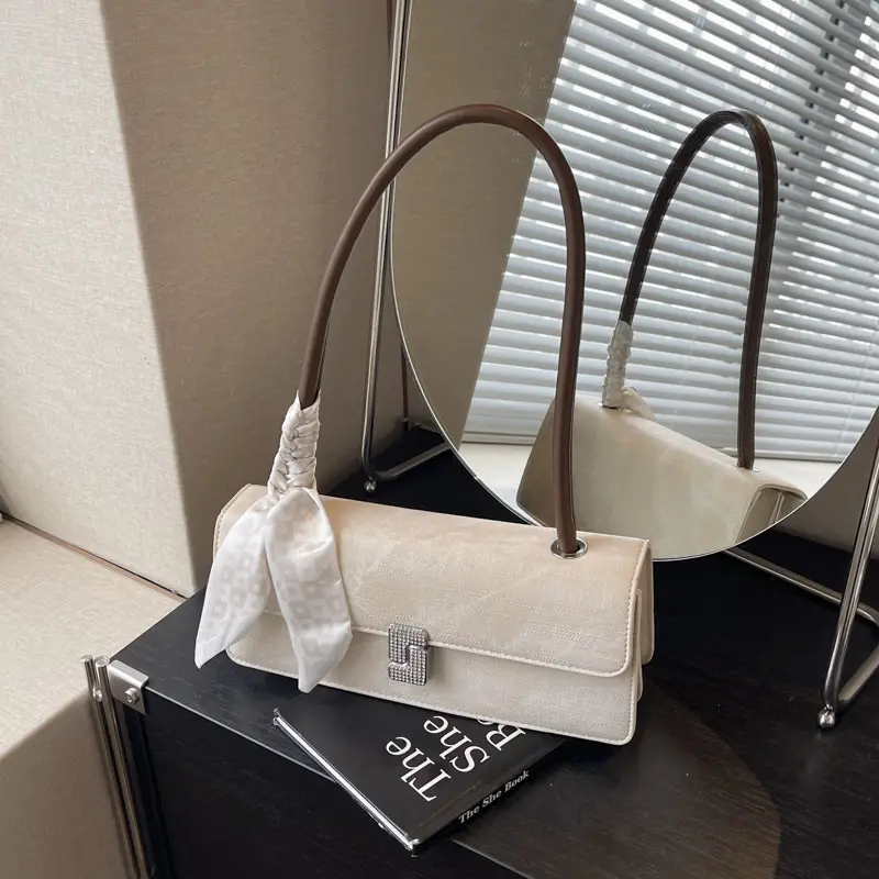 Women Satchel Bag with Bow Trim Black 2025 New Style - Image 4