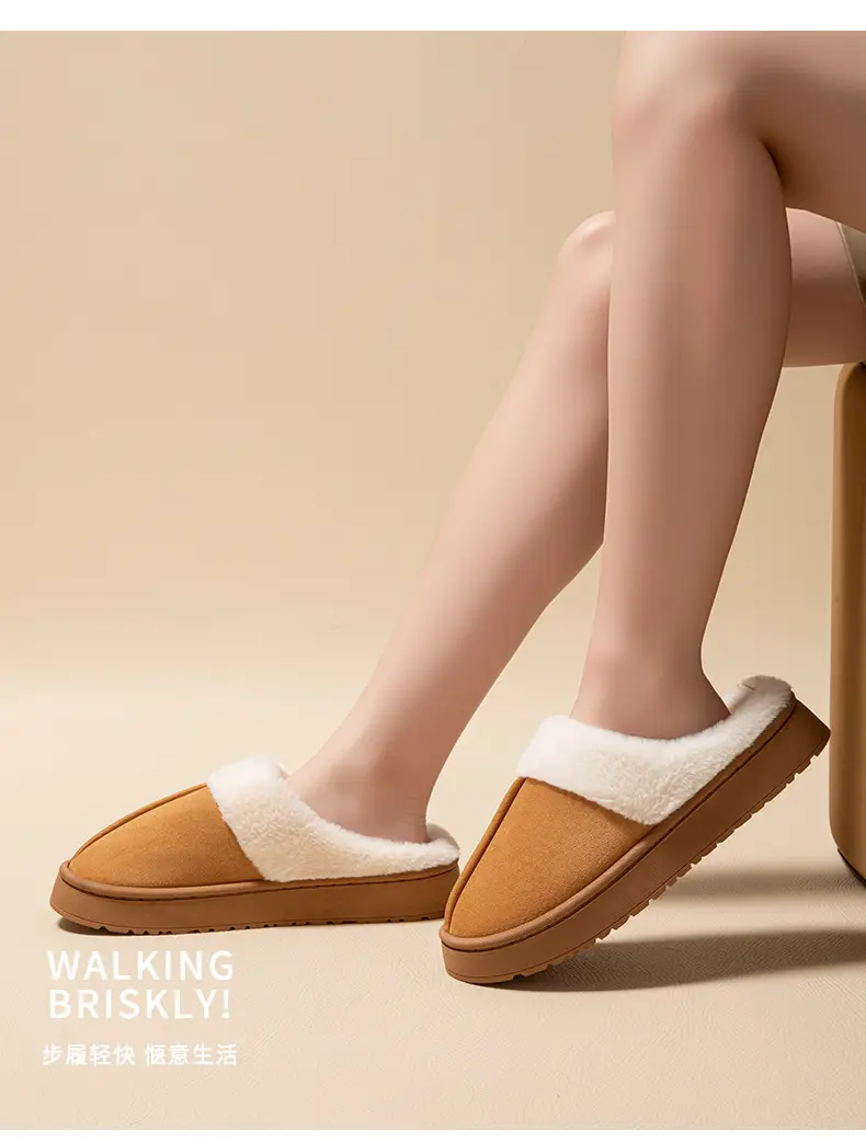 Women's Cotton Slippers for Autumn and Winter 2025 New Indoor Home Non-Slip Thick Sole Plush Warm Waterproof Maternity Cotton Slippers — feature 11
