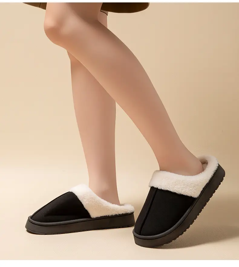 Women's Cotton Slippers for Autumn and Winter 2025 New Indoor Home Non-Slip Thick Sole Plush Warm Waterproof Maternity Cotton Slippers — feature 12