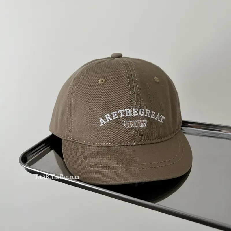 Women Navy Blue Embroidered Baseball Cap Short Brim — feature 6