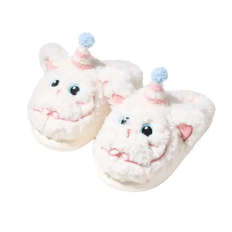 Qidan Shoe Factory Cotton Slippers for Women Autumn and Winter Cute Home Warm Indoor and Outdoor Wear Furry Cotton Slippers for Women